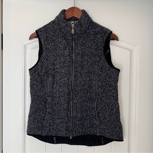 Anthropologie Pure + Good Black Speck Quilted Puffer Vest Women Size‎ Large USA